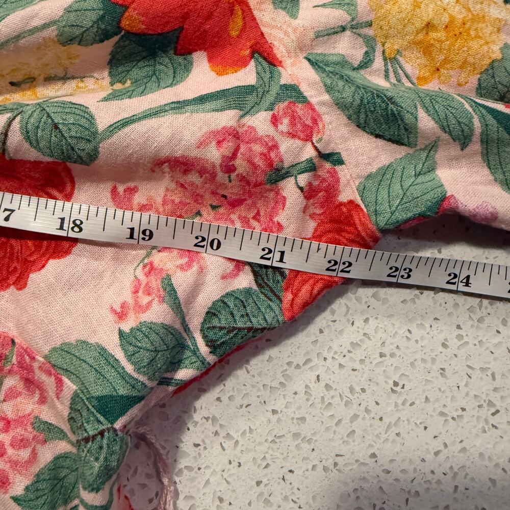 Old Navy Linen Blend Floral Pink Maxi Dress XL Cottage Coquette Resort Garden - Picture 8 of 9